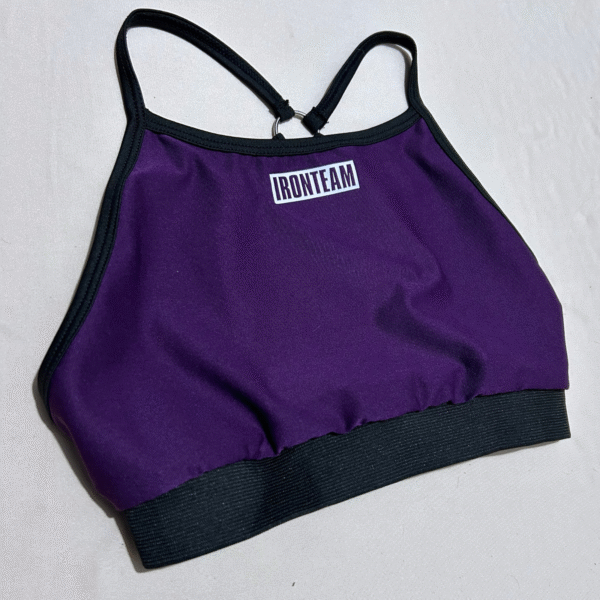 Top tiras Violeta con pretina negra