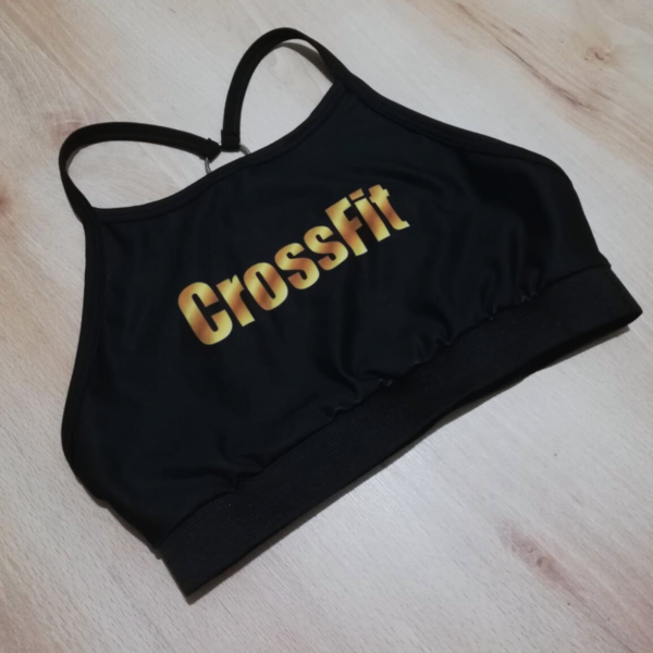 Top tiras negro crossfit dorado