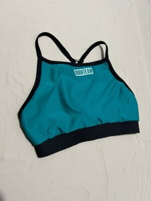 Top tiras Menta con pretina negra