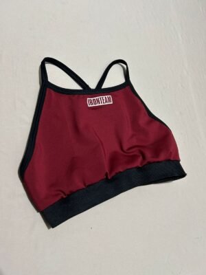 Top tiras Vinotinto con pretina negra