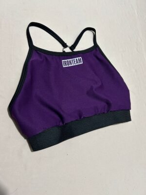 Top tiras Violeta con pretina negra