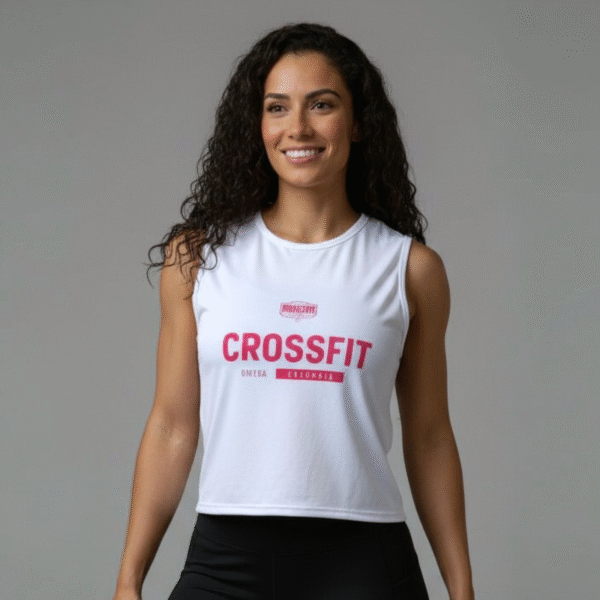 croptop blanco crossfit rosado