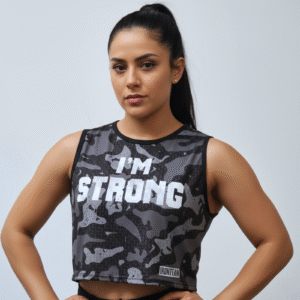 croptop militar negro strong