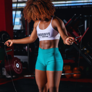 Short menta - top brook blanco crossfit