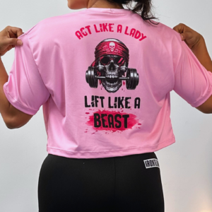 Oversize corto rosa calavera