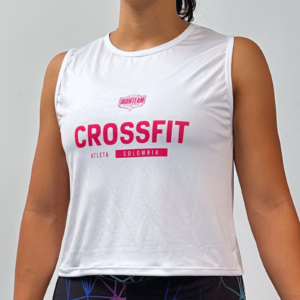 croptop blanco crossfit rosado