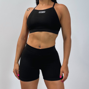 Short negro- top tiras negro
