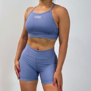 Short gris azulado - top tiras gris azulado