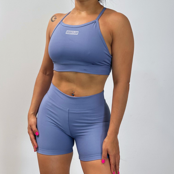Short gris azulado - top tiras gris azulado