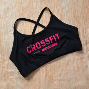 Top Brook negro cross rosado