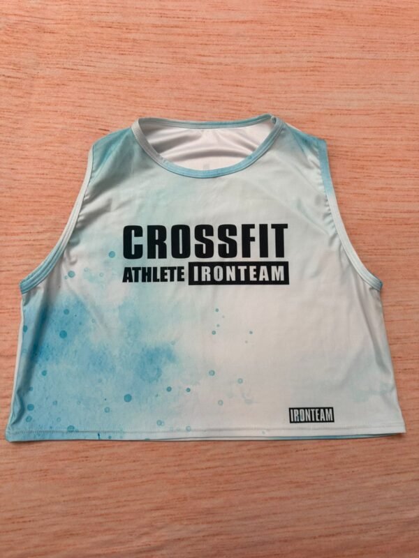 croptop azul tie crossfit