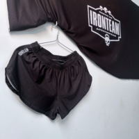 Short Running negro con Top claer blanco