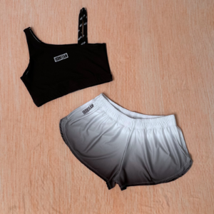 Short Running humo con Top claer negro