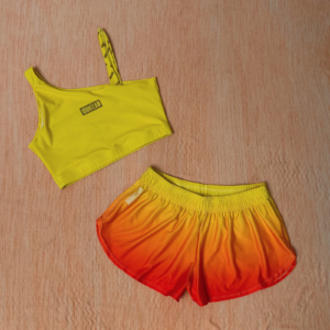Short Running mandarina con Top claer amarillo