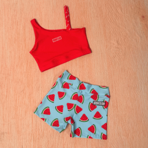 Short Sandia - Top claer rojo