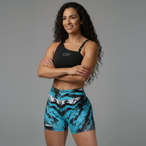 Short rayo azul - Top Claer negro