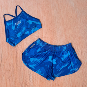 Short Running azul run con Top tiras run