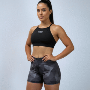 Short perla  - Top tiras negro