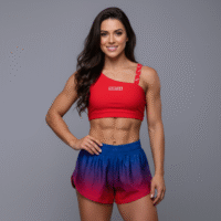 Short Running azul fucsia con Top tiras fucsia