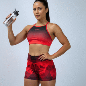 Short zafiro - Top tiras rojo degrade
