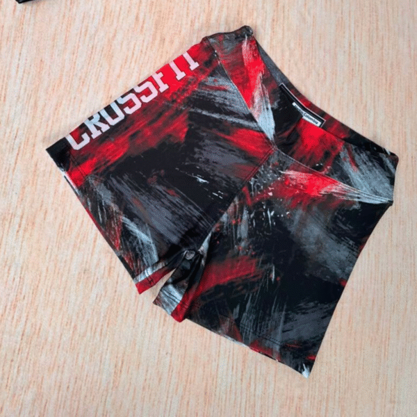 Short pincel rojo - Top tiras negro