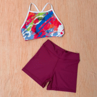 Short Uva - Top tiras Acuarela