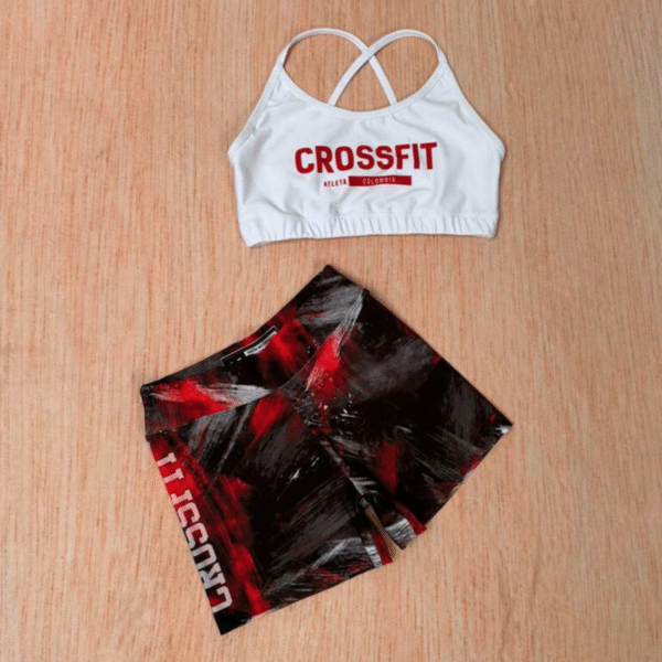 Short pincel rojo - Top brook blanco cross rojo